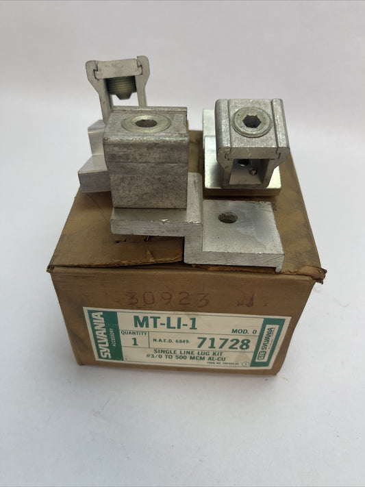 SYLVANIA MT-LI-1 MOD. 0 SINGLE LINE LUG KIT #3/0 TO 500 MCM AL-CU (3 IN BOX)0