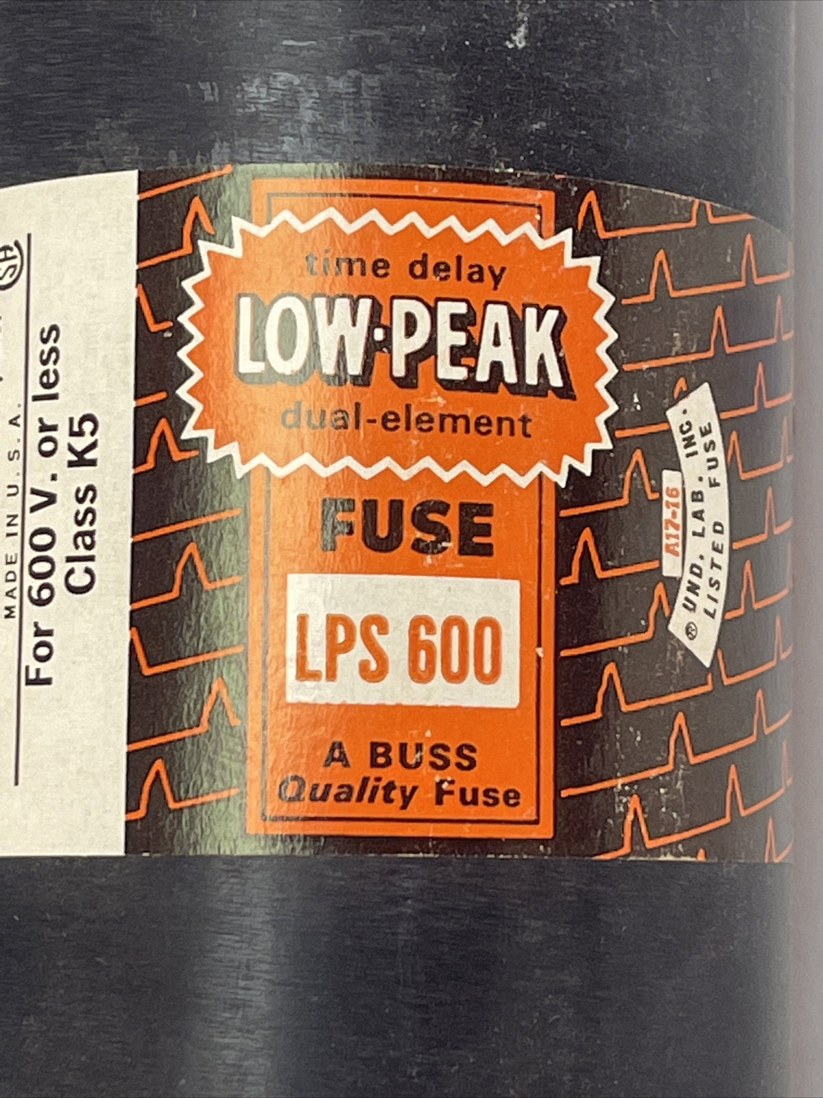 BUSSMANN LPS600 TIME DELAY LOW-PEAK DUAL ELEMENT FUSE 600A 600V CLASS K51