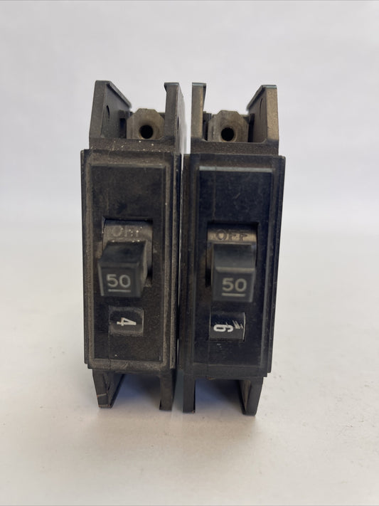 CUTLER HAMMER / WESTINGHOUSE QCL1050 CIRCUIT BREAKER 50A 1P 120/240VAC(LOT OF 2)0