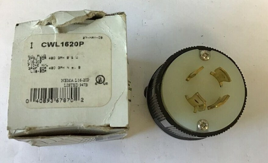 COOPER H/L PLUG CWL1620P 3P4W 20A 480V 3PH 0