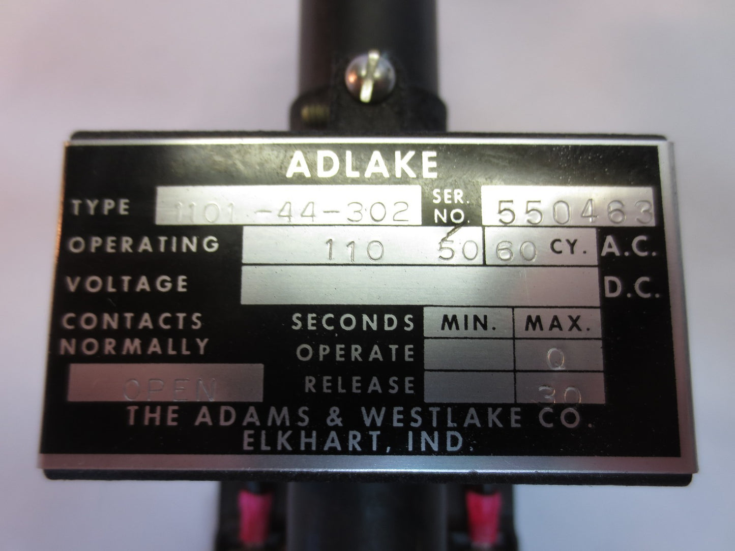 ADAMS & WESTLAKE 1101-44-302 MERCURY CONTACTOR - 110/60 NO 0-30 NEW SURPLUS3