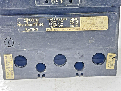 SQUARE D - KAP-36150 - CIRCUIT BREAKER - 150 AMP, 3 POLE, 600 VAC6