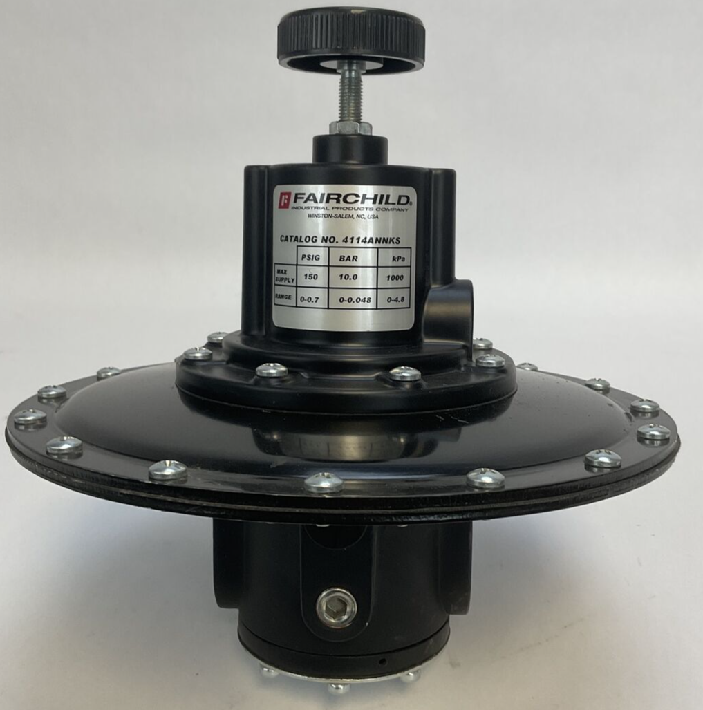 FAIRCHILD 4114ANNKS PRESSURE REGULATOR 0-0.7 PSIG 0-0.048BAR 0-4.8kPa0