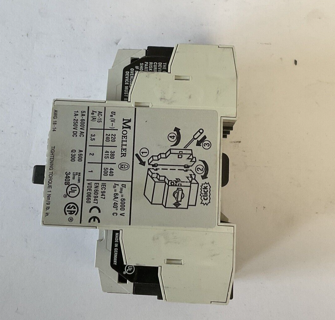 MOELLER PKZM0-6.3 MOTOR PROTECTOR SER.2 50-60HZ 400VAC3