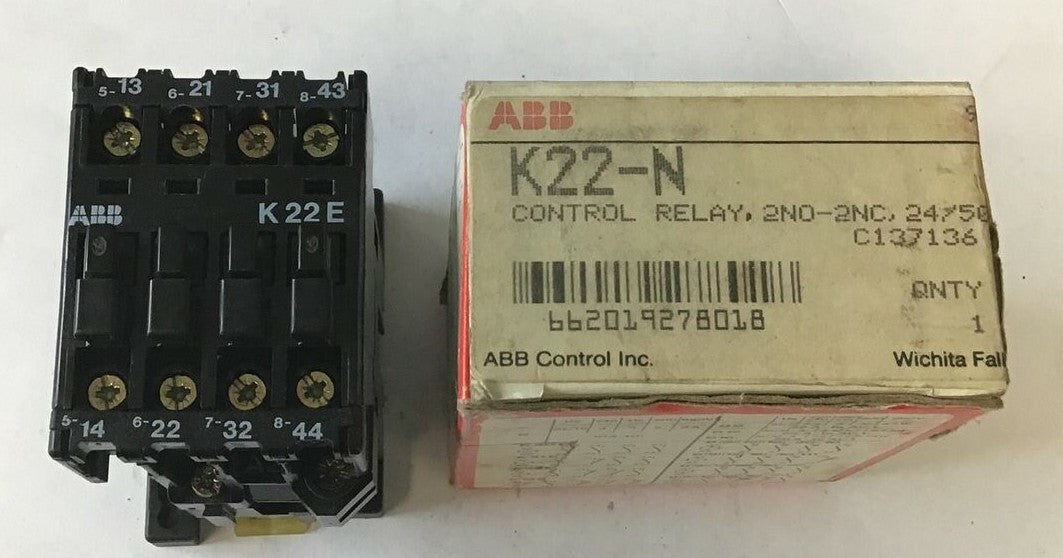 ABB K22-N CONTROL RELAY 2N0-2NC 24V 60/50HZ K22E0