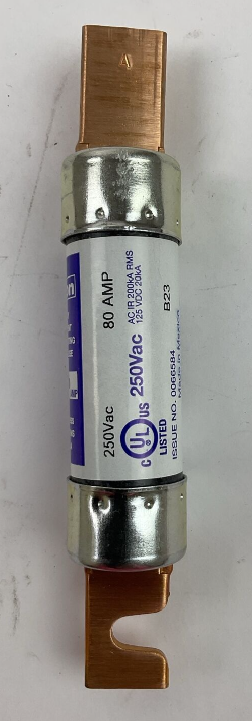 EDISON ECNR80 80AMP 250VAC 125VDC TIME-DELAY DUAL-ELEMENT CURRENT-LIMITING FUSE2