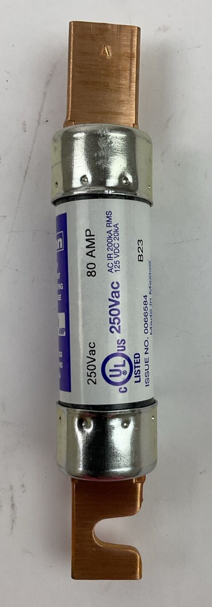 EDISON ECNR80 80AMP 250VAC 125VDC TIME-DELAY DUAL-ELEMENT CURRENT-LIMITING FUSE2