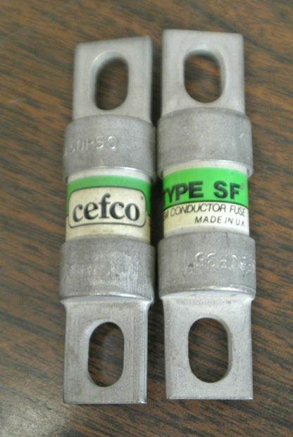 LOT of 2 CEFCO SEMICONDUCTOR FUSES / 1 ea. SF50P35 & SF50P50 / NEW SURPLUS0