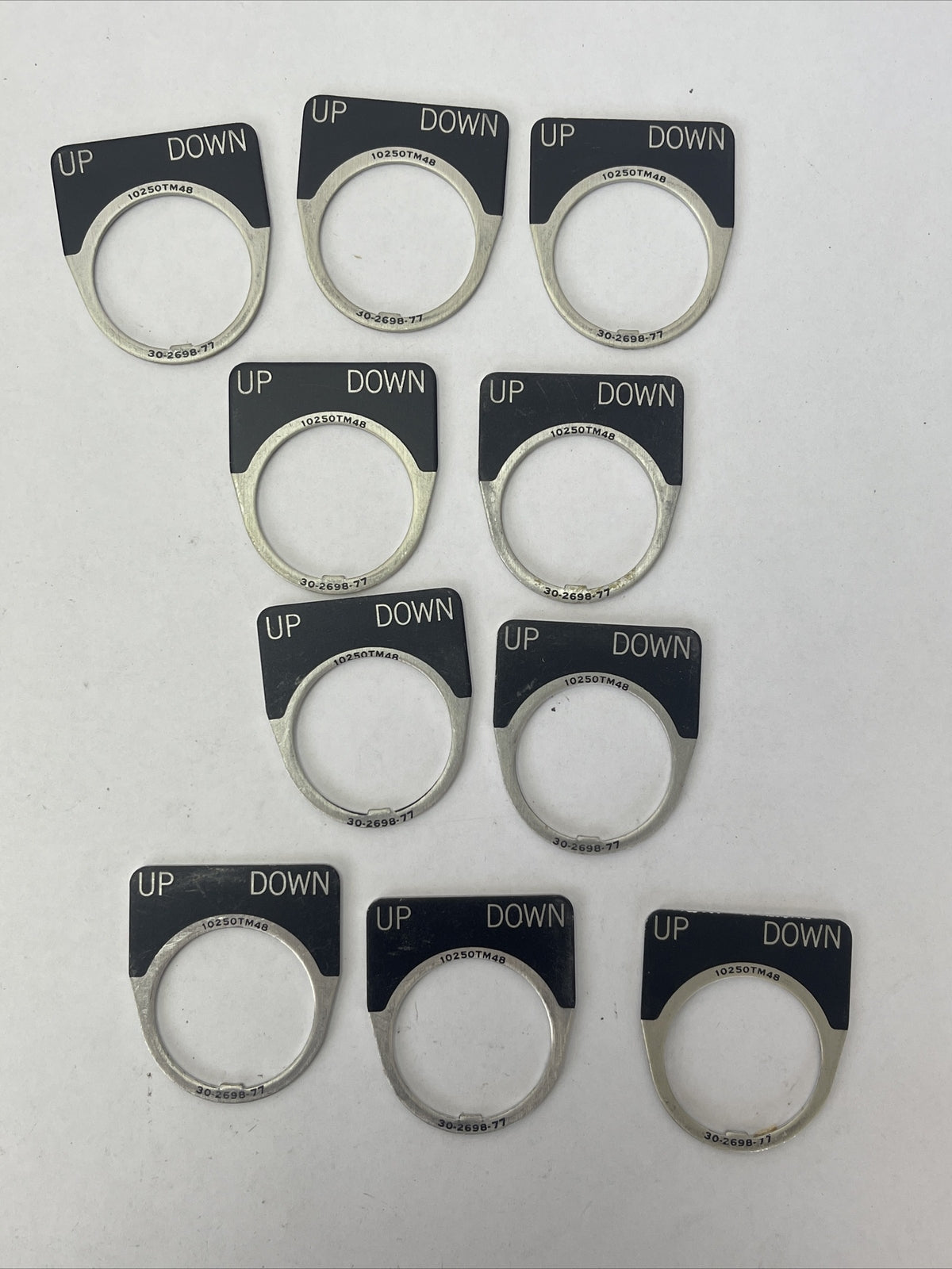 CUTLER HAMMER EATON 10250TM48 UP DOWN LEGEND PLATE 30-2698-77 (LOT OF 10)0