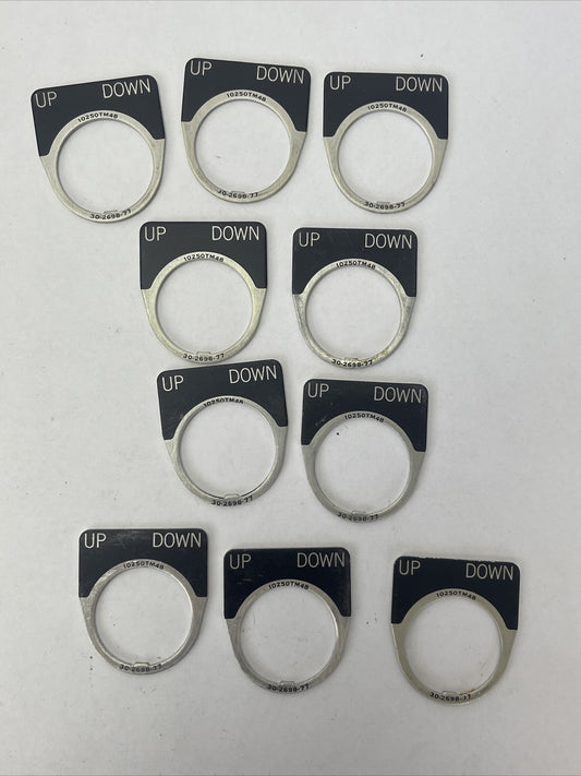 CUTLER HAMMER EATON 10250TM48 UP DOWN LEGEND PLATE 30-2698-77 (LOT OF 10)0