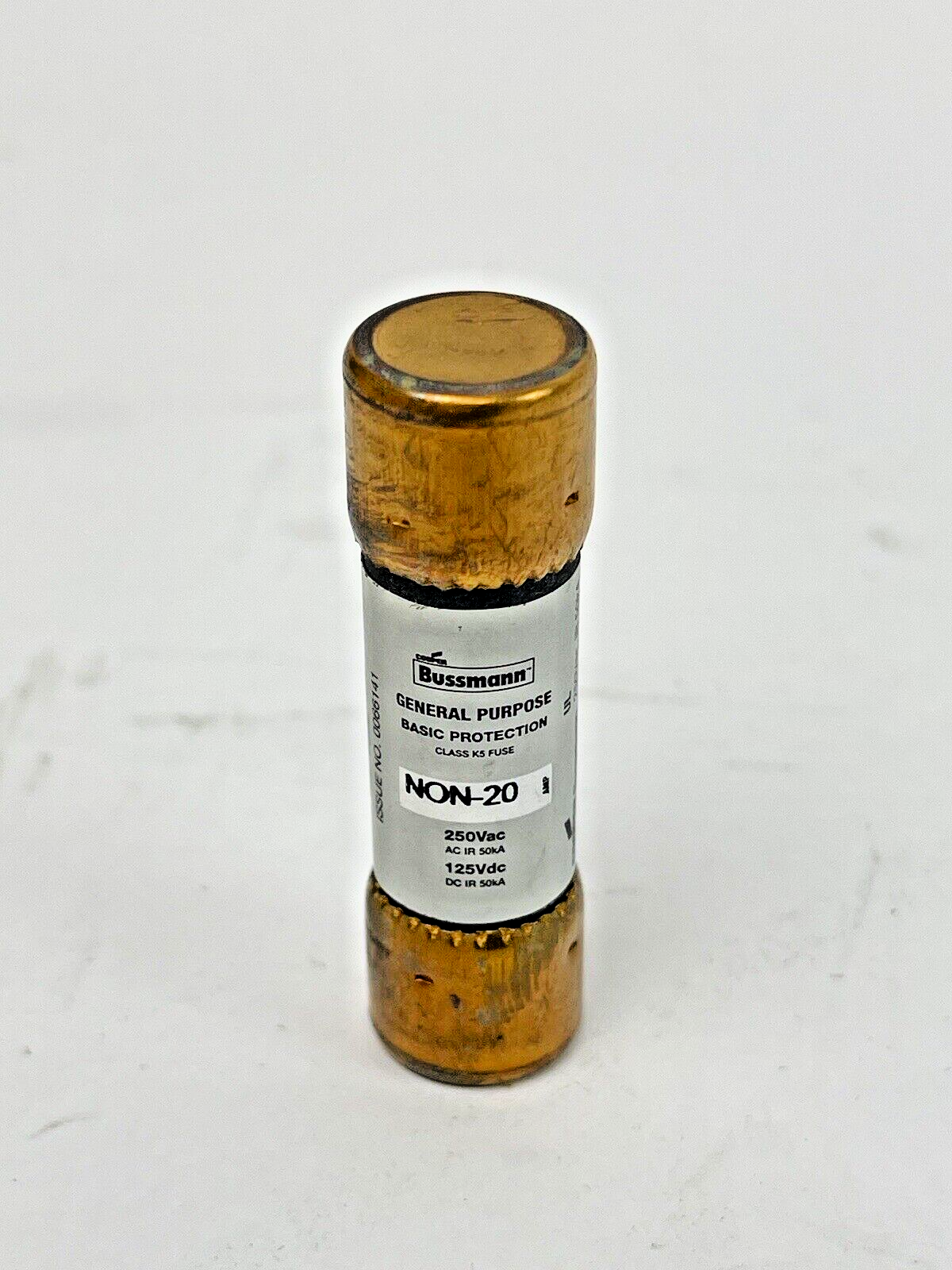 BUSSMANN EATON - LOT OF 10 - NON-20 - 20A 250V AC, K5, 2" FUSE - Cylindric3