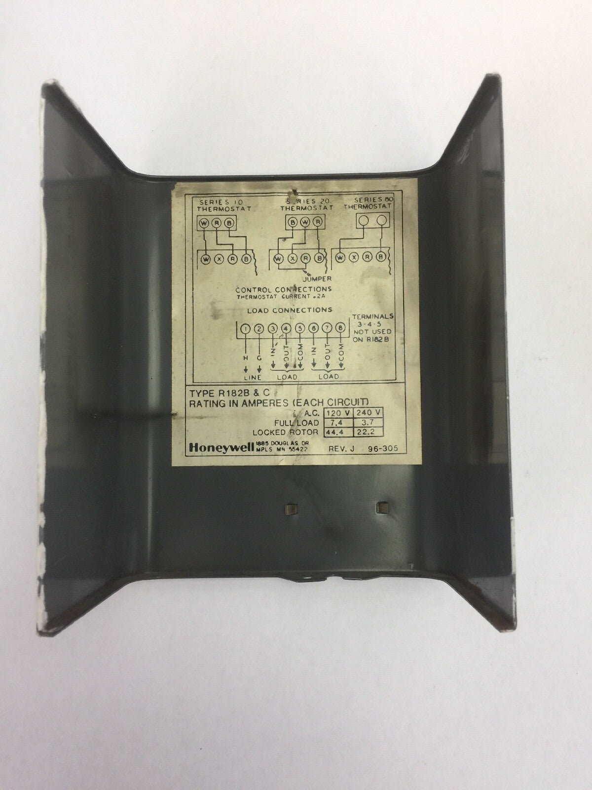 HONEYWELL R182C 1051 SWITCHING RELAY 120V 50-60CY TYPE R182B & C 44.4AMP3