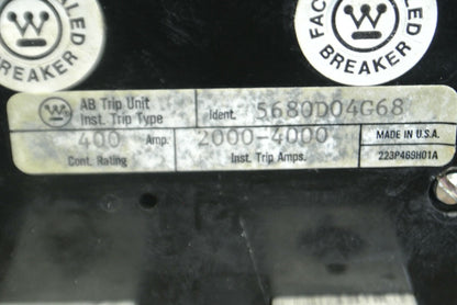 WESTINGHOUSE 5680D04G68 BREAKER TRIP UNIT / 400A / 2000-4000 INST. TRIP AMPS / 1