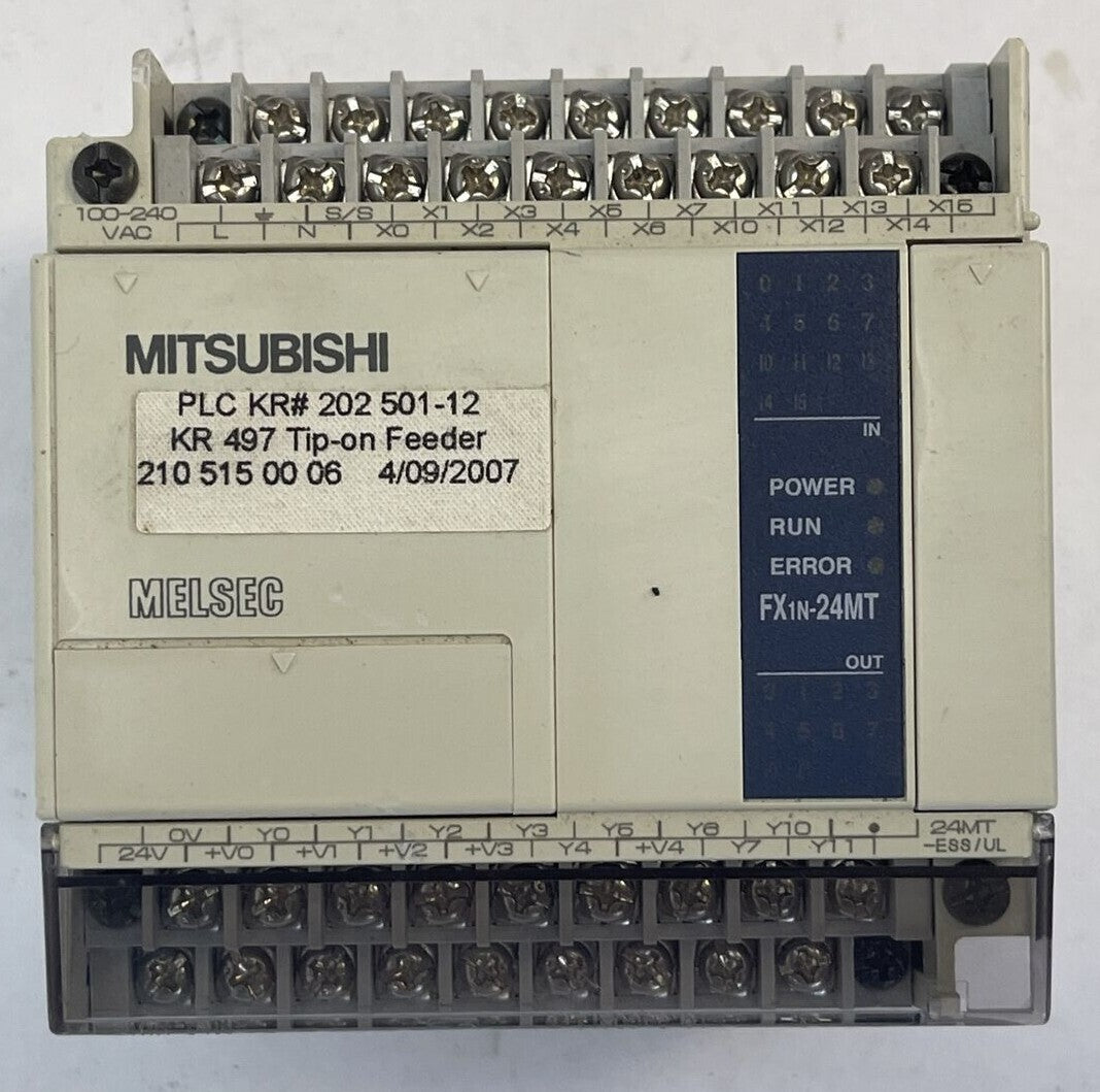 MITSUBISHI FX 1N-24MT-ESS/UL PROGRAMMABLE CONTROLLER 100-240VAC 30W OUT 30VDC0