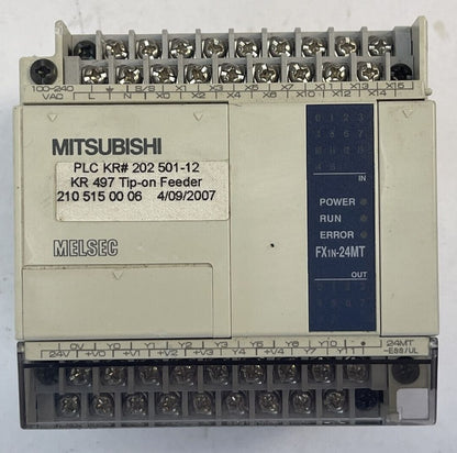 MITSUBISHI FX 1N-24MT-ESS/UL PROGRAMMABLE CONTROLLER 100-240VAC 30W OUT 30VDC0