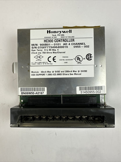 HONEYWELL 900B01-0101 ANALOG OUTPUT 4 CHANNEL MODULE 40mA @ 5VDC 200mA @ 24VDC1