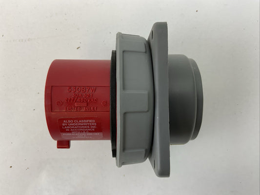 HUBBELL HBL530B7W FLANGED INLET WATERTIGHT PIN & SLEEVE 30A 277/480VAC 3 PHASE 0