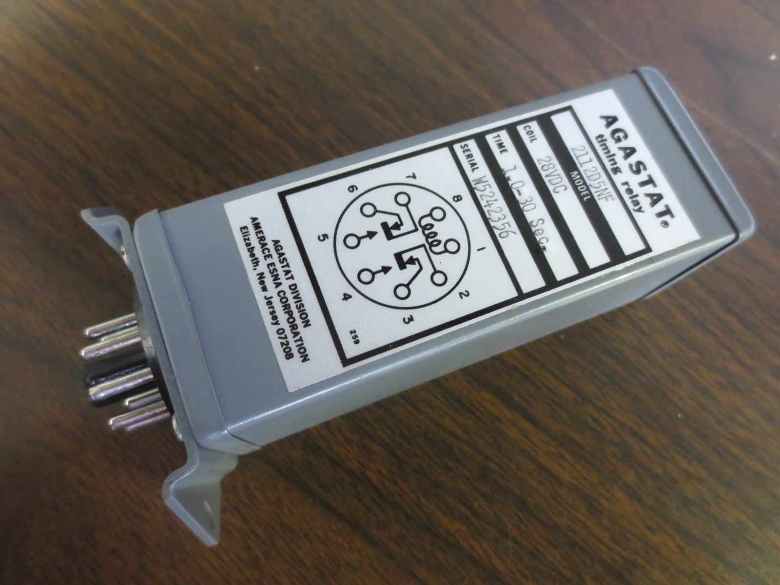 AGASTAT 2112D5NF MINIATURE TIMING RELAY 1.0 - 30 SECONDS, 28VDC - NEW SURPLUS0