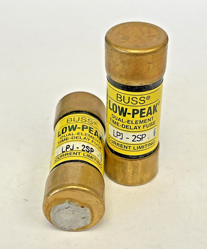 BUSSMANN - *LOT OF 2* - LPJ-2SP - 600 VAC, TIME-DELAY, DUAL-ELEMENT, LOW-PEAK4