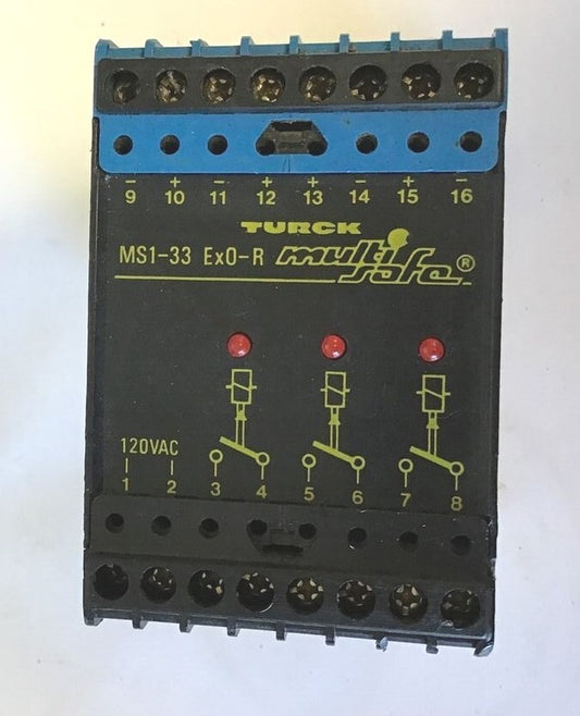 TURCK MS1-33 SWITCHING AMPLIFIER RELAY 120VAC 50/60HZ 0