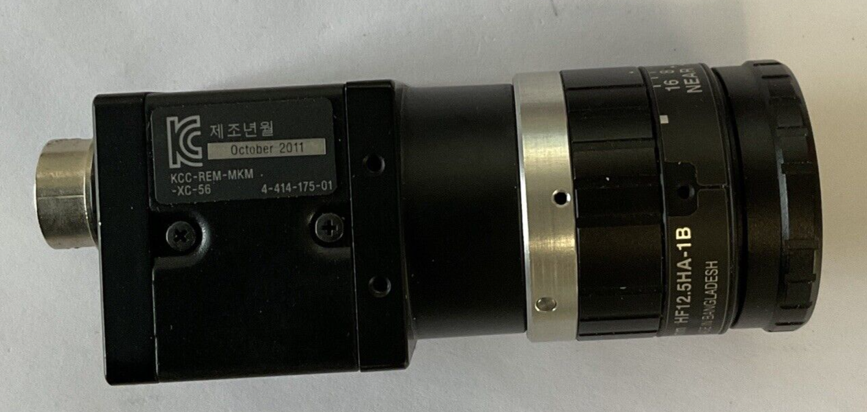 SONY XC-56 INDUSTRIAL CAMERA 15VDC W/FUJITRON HF12.5HA-1B LENS4