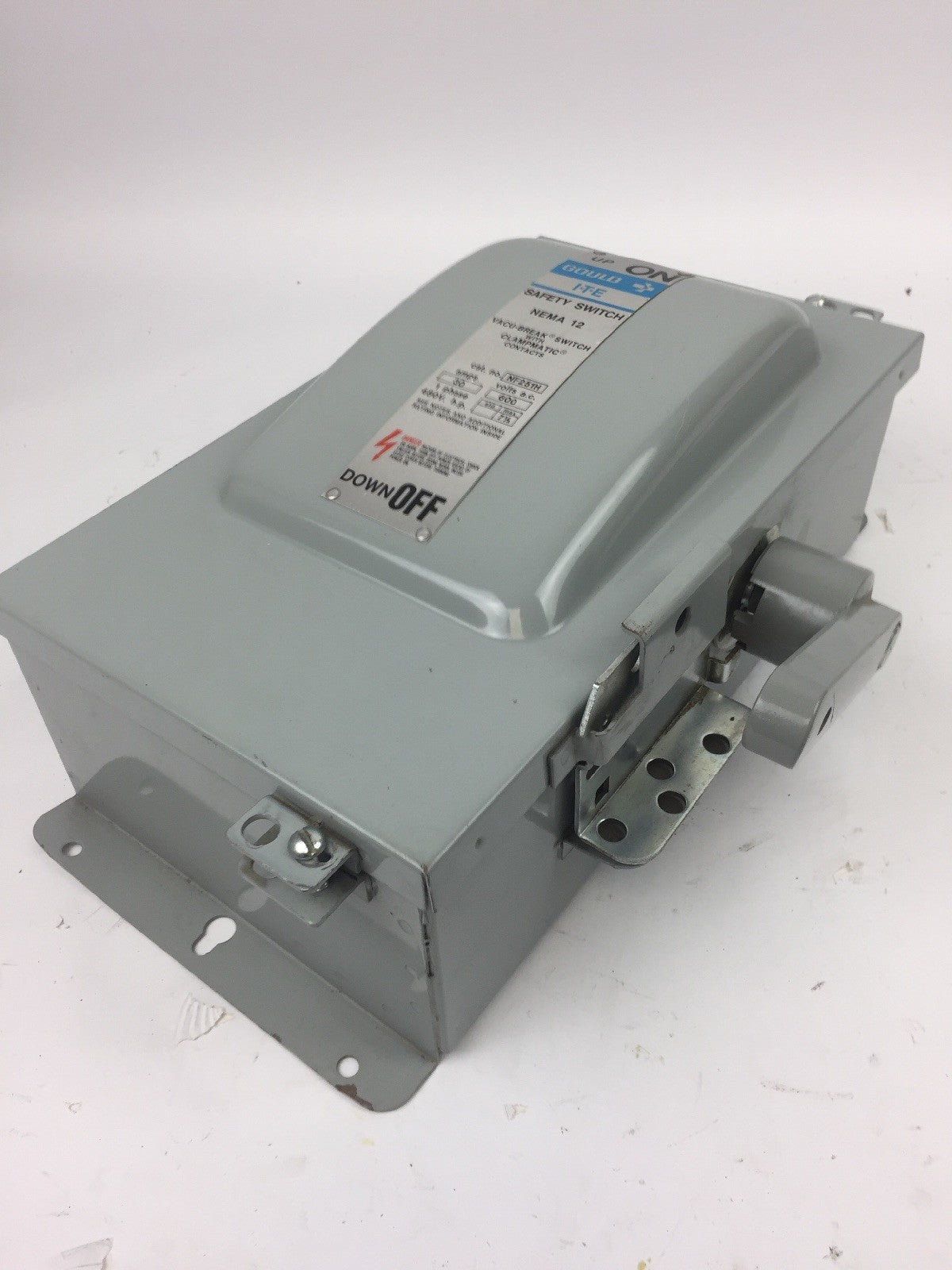 GOULD ITE NF251H VACU-BREAK SWITCH W/CLAMPMATIC CONTACTS 600 VAC 30 AMP 1 PHASE2