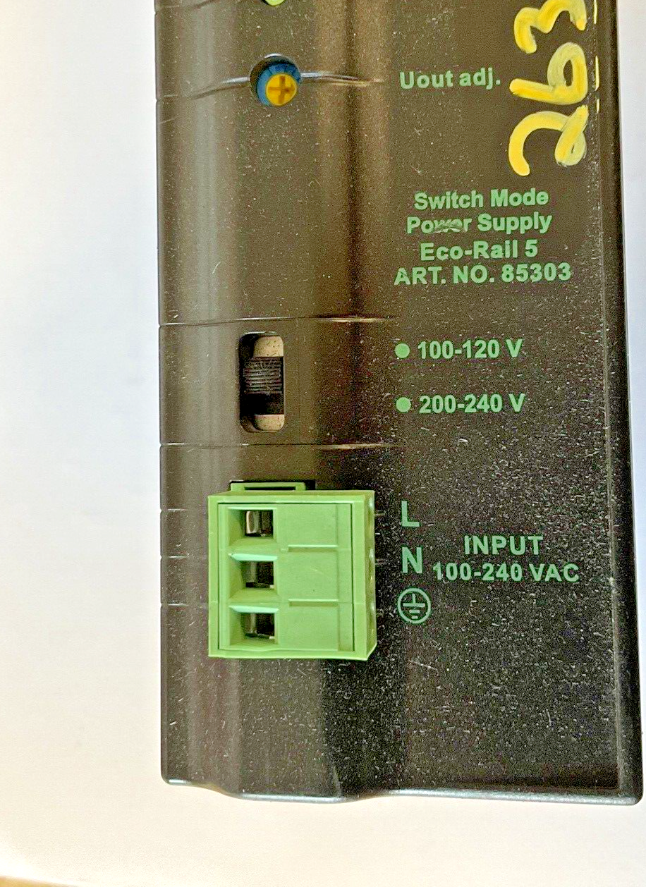 MURR ELEKTRONIK ECO-RAIL 5-100-240-24 SINGLE PHASE SWITCH MODE POWER SUPPLY 240V1