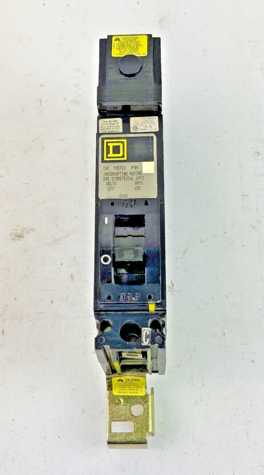 SQUARE D - FHB16015C - I-LINE MOLDED CASE CIRCUIT BREAKER - 1 POLE/ 15 A/ 277VAC1