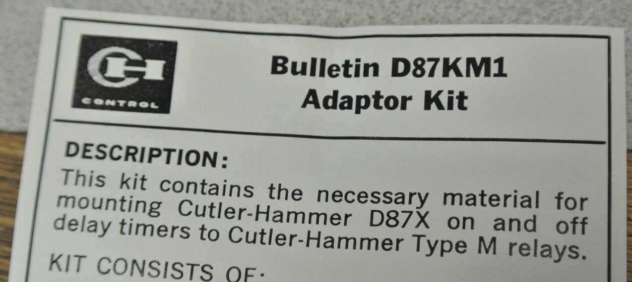 CUTLER-HAMMER D87KM1 MOUNTING PLATE to ATTACH D87 TIMER to RELAY / NEW SURPLUS5