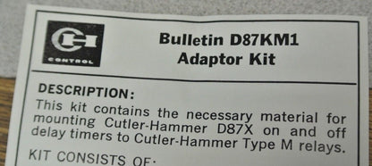 CUTLER-HAMMER D87KM1 MOUNTING PLATE to ATTACH D87 TIMER to RELAY / NEW SURPLUS5