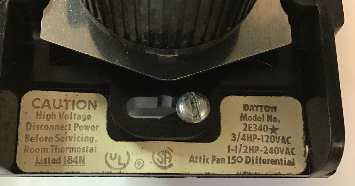DAYTON 2E340 SWITCH CONTROL 240VAC ATTIC FAN DIFFERENTIAL 4