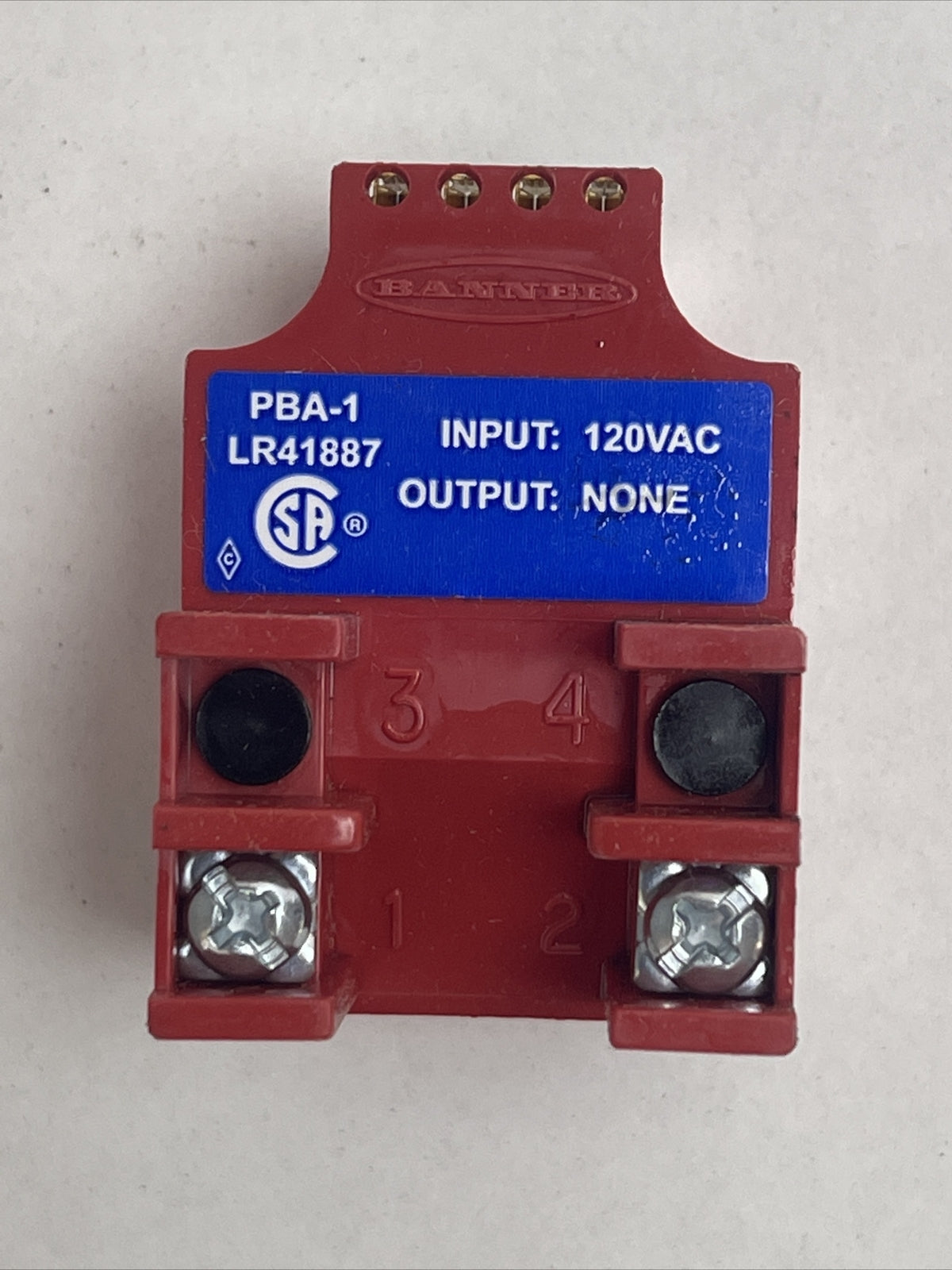 BANNER PBA-1 POWER BLOCK INPUT 120VAC OUTPUT NONE0