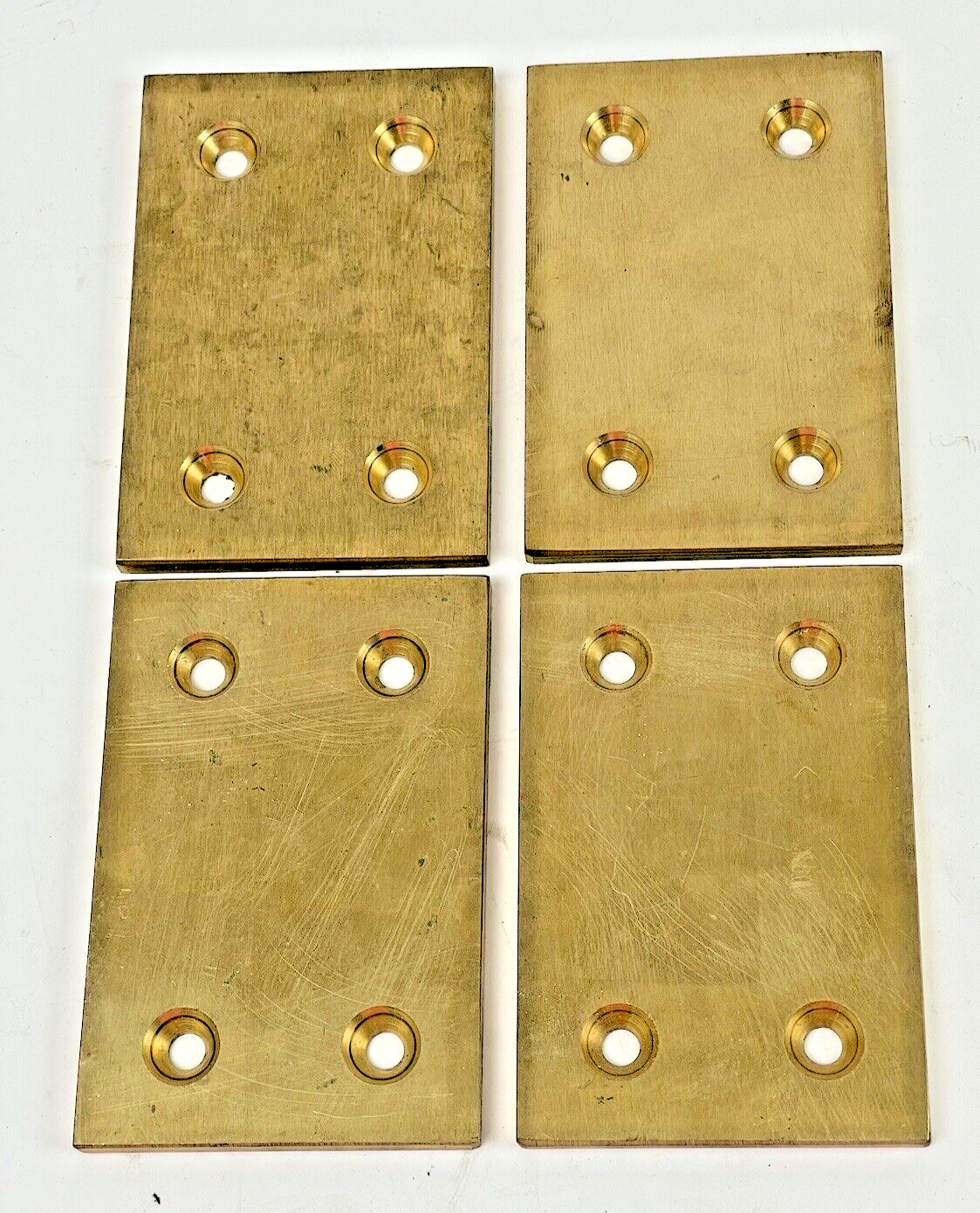 GROUND BEARING BRONZE RECTANGULAR BAR *LOT OF 4* - 1/4" Thick x 3" W x 4-1/2" L0