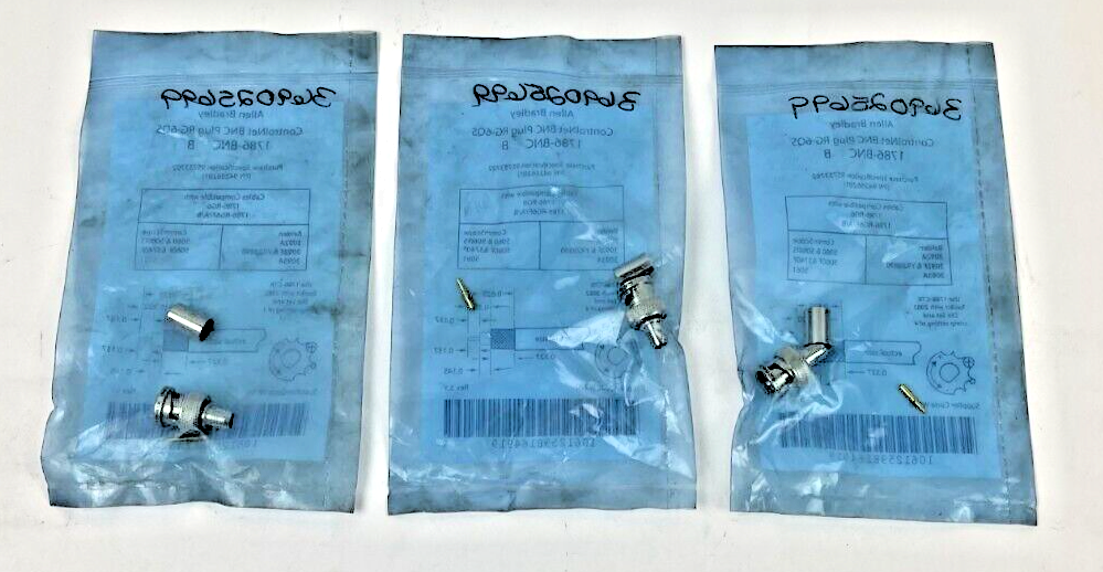 LOT OF 3 - ALLEN BRADLEY - 1786-BNC B - CONTROLNET BNC PLUG RG-6QS3