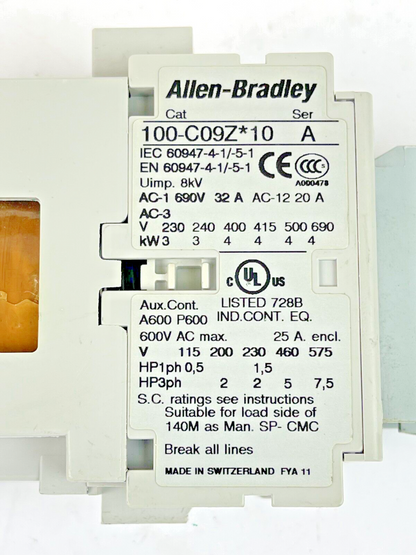 ALLEN BRADLEY - 100-C09Z*10 SER. A 25VDC COIL CONTACTOR & 100-F SER. B CONTACTOR1