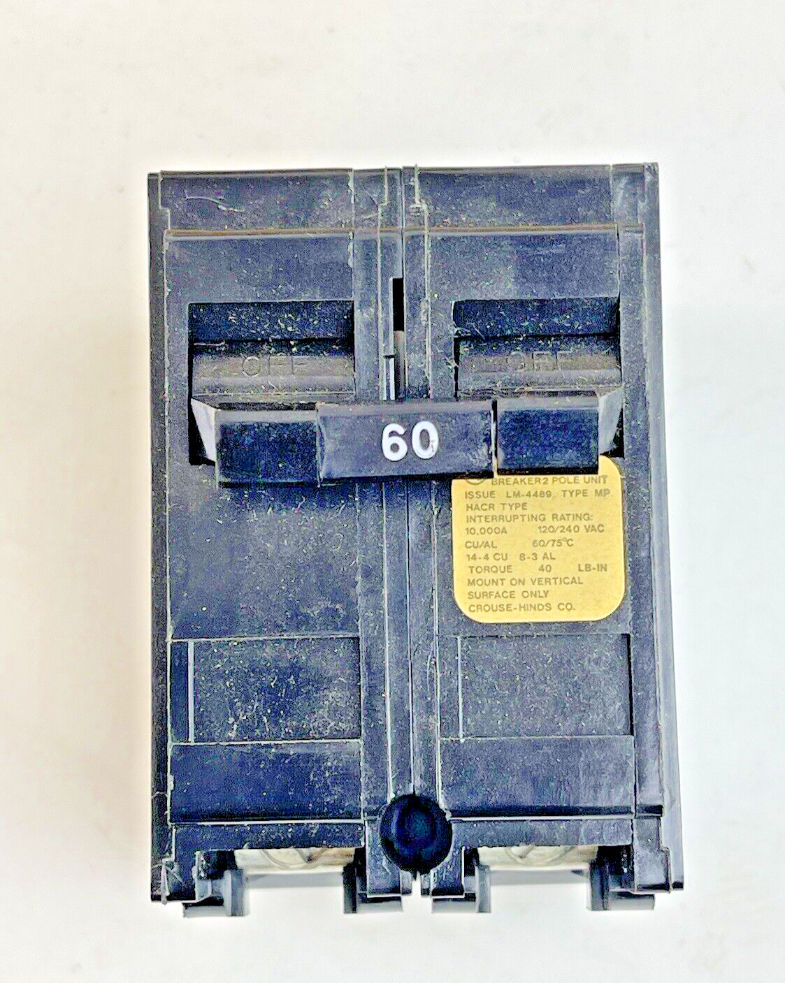 CROUSE-HINDS *BOX OF 5*-MP260- 2 POLE, 60 A, 240 VAC FULL-SIZE CIRCUIT BREAKER3
