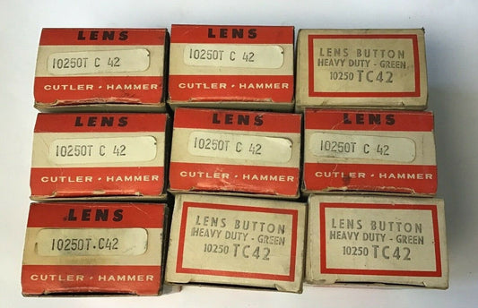 CUTLER HAMMER 10250TC42 LENS BUTTON HEAVY DUTY GREEN*** LOT OF 9***0