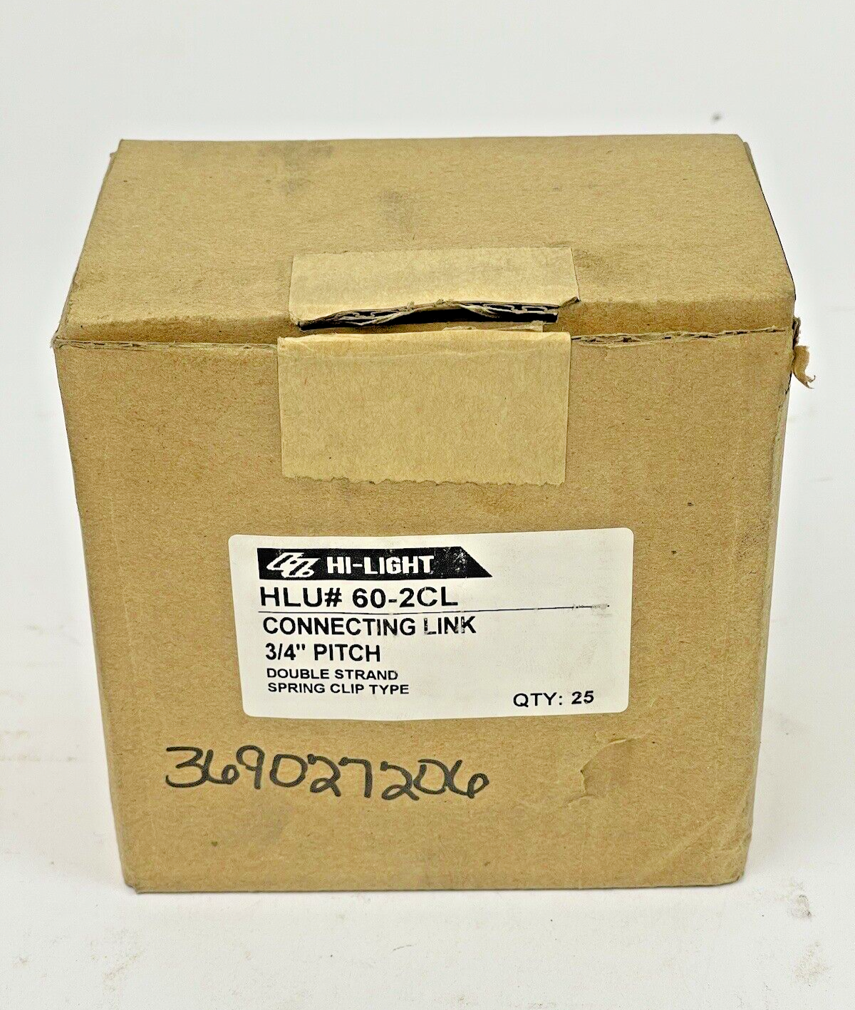 BOX OF 25 - HLU# 60-2CL - CONNECTING LINK 3/4" PITCH - DOUBLE STRAND SPRING CLIP0