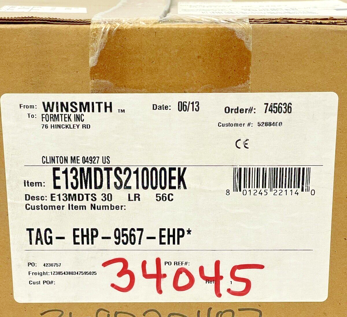 WINSMITH - E13MDTS21000EK - WORM GEAR REDUCER - E13MDTS 30 LR 56C - 30:1 RATIO1