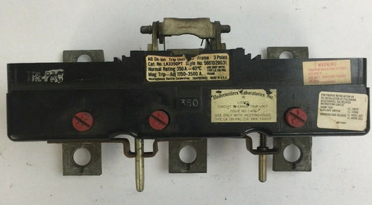 WESTINGHOUSE LA3350PT AB DE-ION TRIP UNIT 3POLE 350AMP 5661D26G310