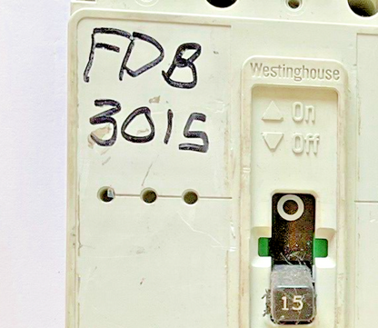 WESTINGHOUSE FDB3015 CIRCUIT BREAKER 3POLE 15A1