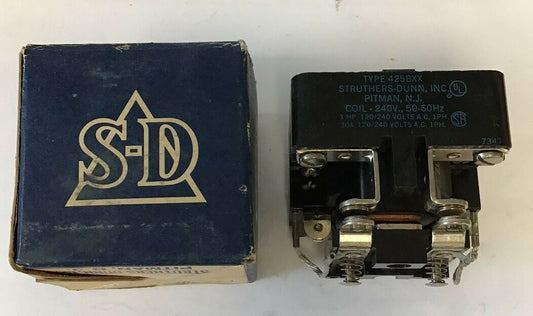 STRUTHERS-DUNN TYPE 425BXX RELAY COIL 240V 50-60HZ 1HP 30A 120/240VAC0