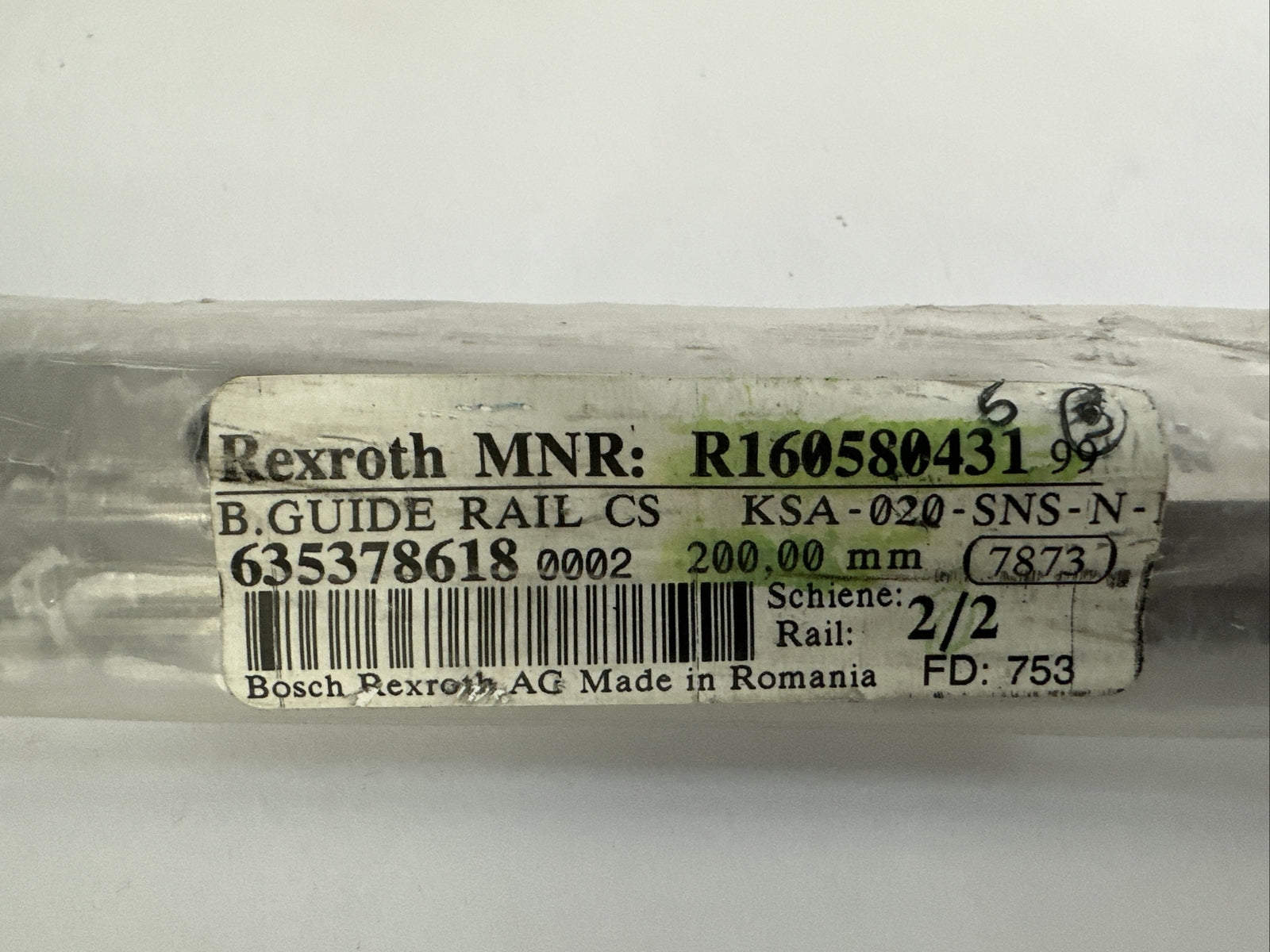 REXROTH R160580431 LINEAR GUIDE RAIL 200,00mm1