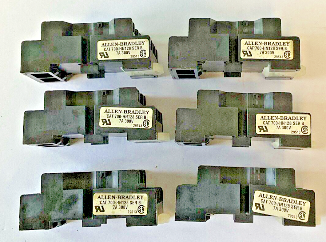 ALLEN BRADLEY 700-HN128 SER.B RELAY SOCKET BASE**LOTOF6**0