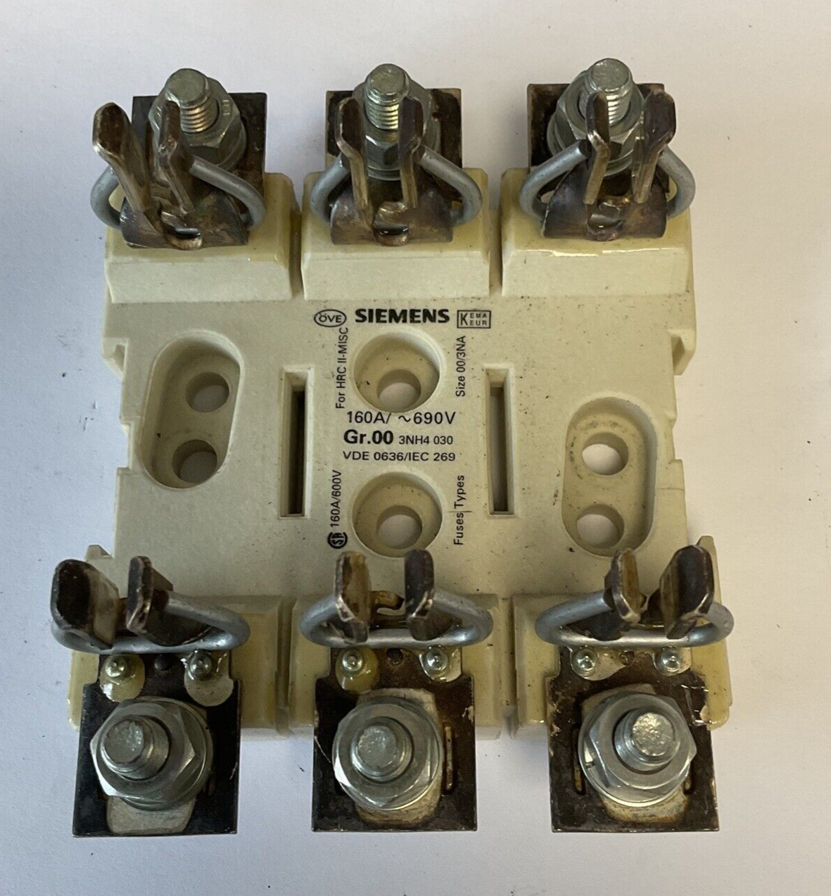 SIEMENS GR.00 3NH4 030 FUSE HOLDERS 160A 690VAC SIZE 000