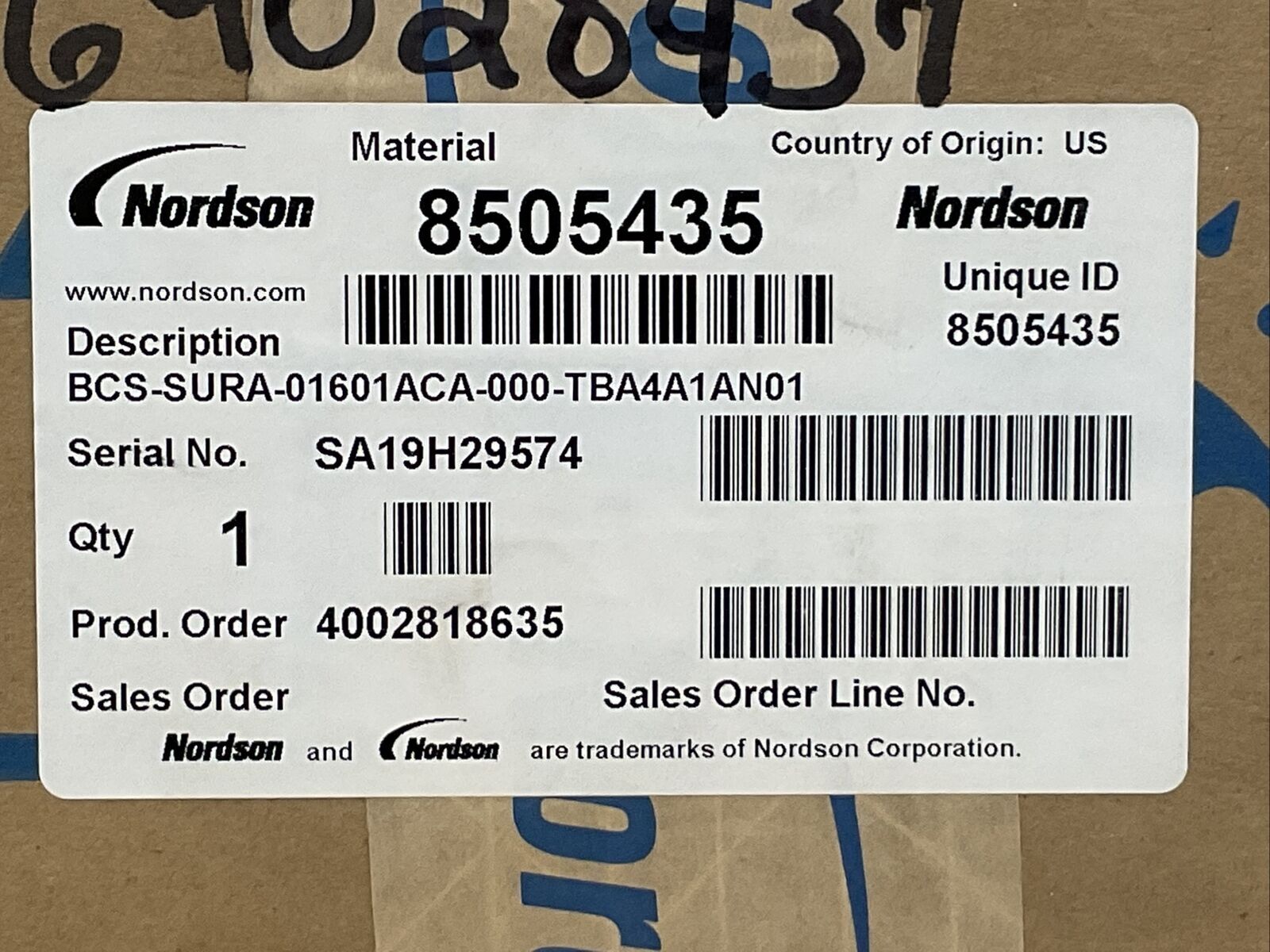NORDSON 8505435 BCS-SURA-01601ACA-000-TBA4A1AN01 SUREBEAD A GUN1
