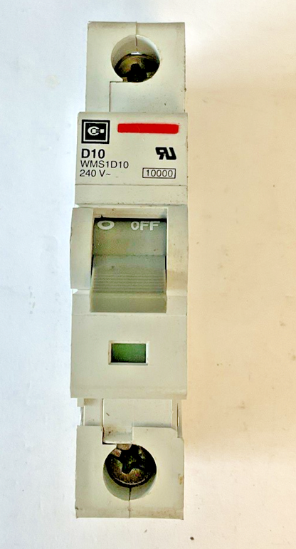 CUTLER HAMMER WMS1D10 CIRCUIT BREAKER 240VAC D10 ***LOTOF2***1