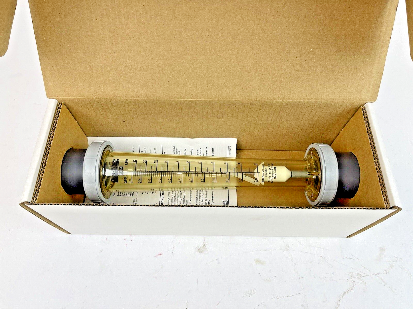 BLUE-WHITE - F-451 SERIES 1-1/2" .5-6 GPM - PTFE FLOAT, SS ROD, AND VITON O-RING0