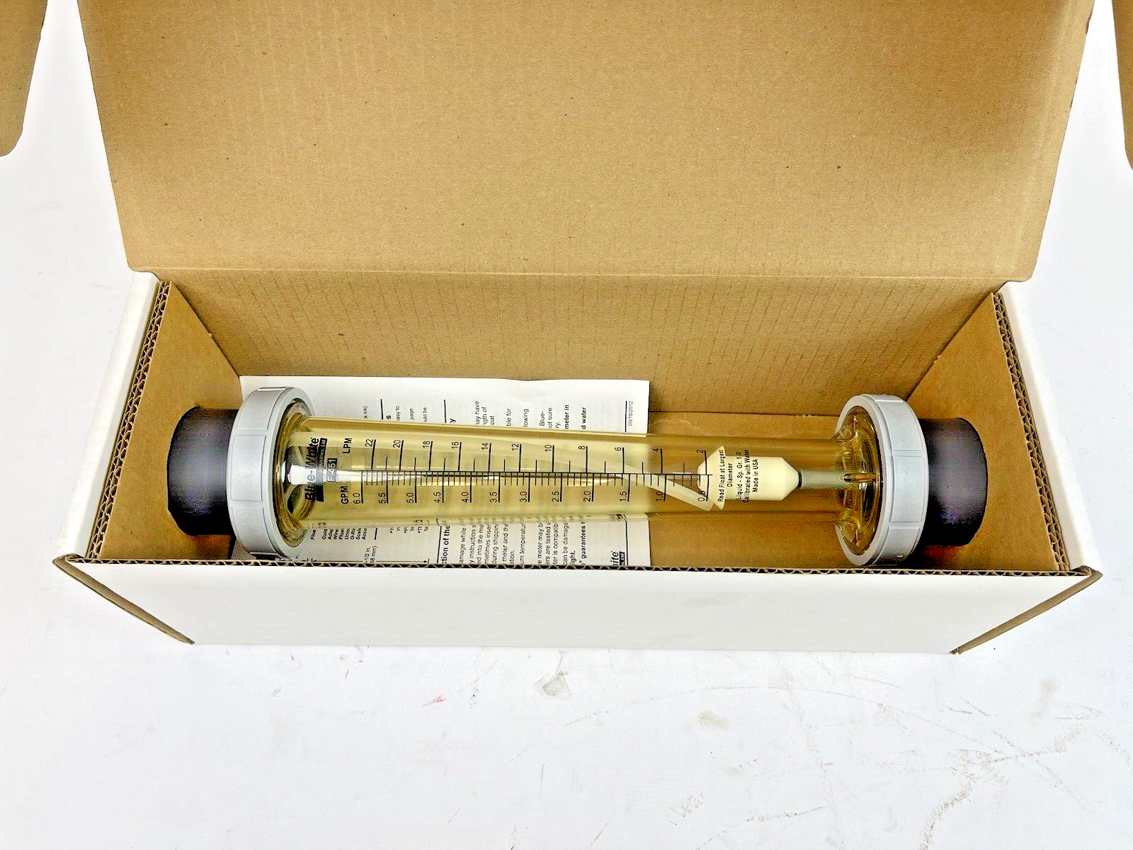 BLUE-WHITE - F-451 SERIES 1-1/2" .5-6 GPM - PTFE FLOAT, SS ROD, AND VITON O-RING0