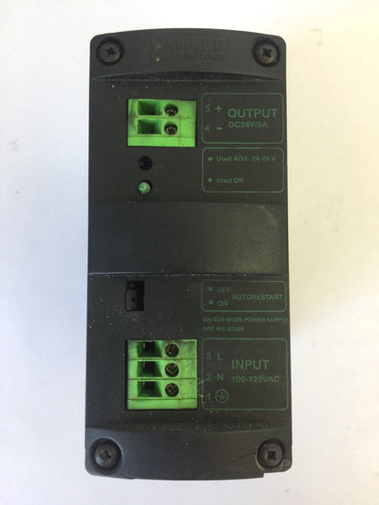 MURR ELEKTRONIK MCS5-115/24 SWITCH MODE POWER SUPPLY SINGLE PHASE OUTPUT 24VDC0